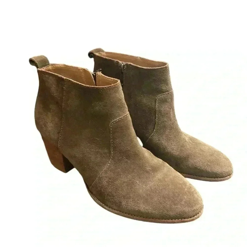 Madewell The Brenner Suede Ankle Bootie Size 9